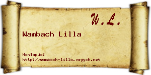 Wambach Lilla névjegykártya
